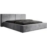 luxusbetten24 Designer Polsterbett Ophelia in Cord mit Stauraum - 140x200 - Grau - Luxusbetten24 - 2 Jahre Gewährleistung - mind. 14 Tage Rückgaberecht - Grau - 140x200