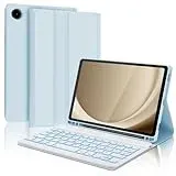 AVNICUD Tastatur für Samsung Galaxy Tab A9 2023 8.7 Zoll, Samsung Tab A9 Hülle mit Tastatur Beleuchtete Magnetische Abnehmbarer QWERTZ Deutsches Tastatur für Galaxy Tab А9 2023, Blau