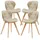 [en.casa] Esszimmerstuhl Älmhult Kunstleder Beige 4er Set