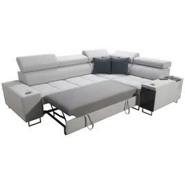 kaiser möbel Elegantes Ecksofa mit Konsole und Ladegerät MORENA II Sawana Dunkelbraun Links - Dunkelbraun