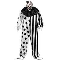 Fun World Kostüm Killer Clown XXL Halloweenkostüm, Furchteinflößendes Clownskostüm mit passender Maske weiß