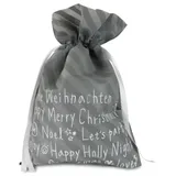 Riffelmacher Weihnachtssack mit Text - 30 x 45 cm, grau 4004942196353 Riffelmacher