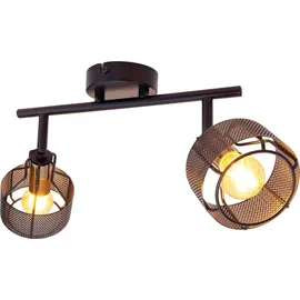 NÄVE Wand - und Deckenleuchte 2-flammig Spot Foro Schwarz-Gold