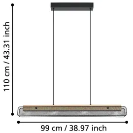 EGLO Kokomo-Z 1-flg. 5 cm schwarz/natur