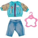 BABY born® BABY born Outfit mit Jacke 43cm - Puppenkleidung Set bestehend aus blauer Jeans-Hose, türkiser Jacke und Kleiderbügel