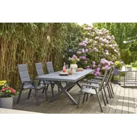 Siena Garden Garten-Essgruppe »Milano / Messina«, (Set, 7 tlg.), bestehend aus 6 Sesseln und 1 Ausziehtisch,