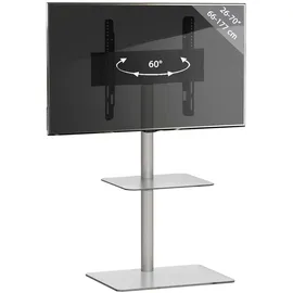 VCM Alani TV-Rack 60x100x45 cm Silber/Glas