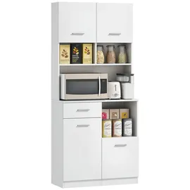 Homcom Küchenbuffet Hochschrank 80 x 35 x 180 cm Weiß