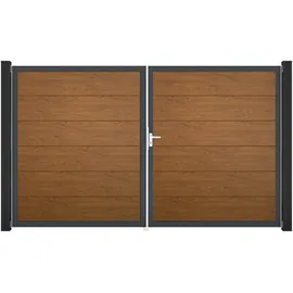GROJA Doppeltor 300 x 180 cm Eiche/Braun