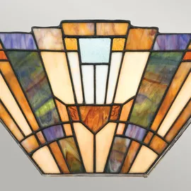 Elstead Lighting Tiffany-Glas Wandleuchte (B 40,6 cm) 41 cm türkis