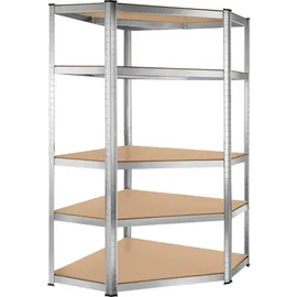 Tectake Schwerlastregal Metall 180 x 89,5 x 89,5 cm Silber