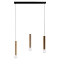 just light. Pendelleuchte BRUNA, Schwarz - Messing - Metall - 3-flammig - 65 x 120 cm