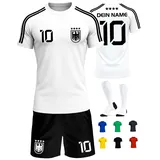 Deutschland Trikot Kinder Herren Damen WM 2026 Fussball Geschenke Jungen Coole Sachen für Jungs Fußball Trainingsanzug Tshirt EM Shirt geschenk junge 10 jahre Fußballtrikot Mädchen Set IIIII20Fo7IIIII - 134
