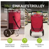 Juskys 3in1 Einkaufstrolley Rot
