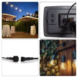 VELLEMAN Solar LED Lichterkette 15 m Schwarz