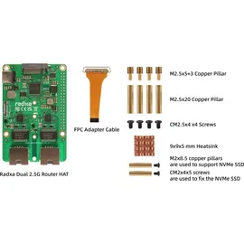 Radxa Dual 2.5GBit Router Hat M.2 Raspberry 5 Radxa