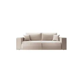 Selsey Schlafcouch Kunstleder 3-Sitzer Beige