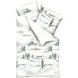 KAEPPEL Biber Bettwäsche Frozen Winter hellblau 135x200 cm 80x80 cm)