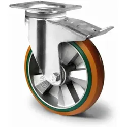 CASCOO Lenkrolle mit Totalfeststeller ø 200 mm Serie BAY5 Doppelkugellager E-Serie