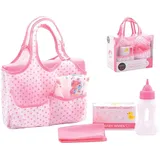 JohnToy Baby Rose Wickeltasche mit Zubehör, Mehrfarbig