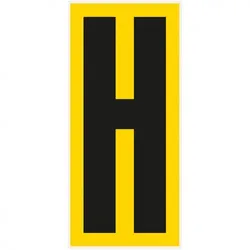 Buchstabe H, für den Boden, gelb/schwarz, Kunststoff, 180x400mm, 3/VE