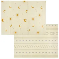 Relaxdays Faltbare Spielmatte mit Motiv Creme,Gelb,Grau