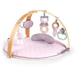 Ingenuity - 12421 Cozy Spot Calla Wendedecke mit Spielbogen aus Holz, abnehmbaren Spielzeugen, Stützkissen, extra weich und maschinenwaschbar, Rosa
