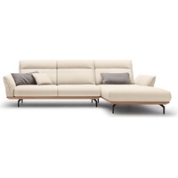 hülsta sofa Ecksofa hs.460, Sockel in Eiche, Winkelfüße in Umbragrau, Breite 318 cm weiß