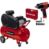 Einhell Kompressor TE-AC 430/90/10 (3000 W, 2850 min-1, 430 L/min Ansaugleistung, Riemenantrieb, bis 10 bar, 90 l-Tank, ölgeschmierte Pumpe, inkl. Druckluft-Schlagschrauber TC-PW 610)