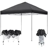 HENGMEI Pavillon 3x3m Partyzelt Metall Faltpavillon Faltbar Gartenpavillon Wasserdicht Stabil Gartenzelt Pergola für Party, Marktstand, Garten Outdoor Camping, Anthrazit