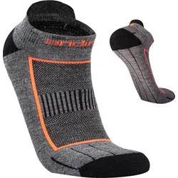 Alpaka Merino Kurze Laufsocken ALPHA. Anti-Blasen mit Polsterung und Kompression grau 43/46