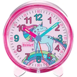 Kinderwecker SCOUT "Favorit", rosa (rosa, transparent), Wecker, Kinder, Quarzwecker, Lernwecker,Geschenkidee,Kinderzimmer, Schulanfang,Einhorn