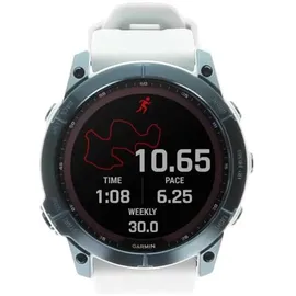 Garmin Fenix 7X Sapphire Solar blaues DLC-Titan mit steinweissem Armband