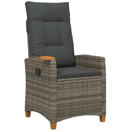 vidaXL Liegestuhl mit Teeteller 62 x 64 x 112 cm Grau