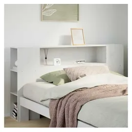 vidaXL Kopfteil mit Stauraum Weiß 140 cm Massivholz Kiefer