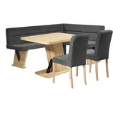 Home Affaire Eckbankgruppe HOME AFFAIRE "Laros Sitzgruppe, Eckbank, Stühle, Tisch", grau (anthrazit, anthrazit, natur), B:182cm H:87,5cm T:141cm, FSC-zertifizierter Holzwerkstoff, FSC-zertifiziertes Massivholz, Polyester, Sitzmöbel-Sets, Eckbankgruppe, perfekt für