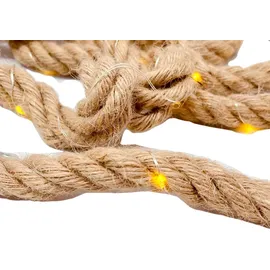 technik@all LED Hanf Dekoseil mit Solar Drahtlichterkette und 100 LEDs -