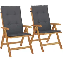 vidaXL Gartenstuhl 51 x 27 x 51 cm Teak klappbar 2 St.