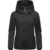 Ragwear Damen Übergangsjacke leichte Wasserdichte Jacke kurz mit Kapuze Vannesa Black Gr. S - S