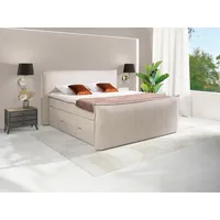 Vente-unique Boxspringbett mit Kopfteil + Bettgestell mit Bettkasten +