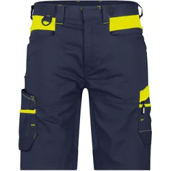 Dassy Stretch-Arbeitsshorts Manilla - nachtblau/neongelb - 48
