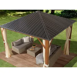 TOOLPORT Gartenpavillon 3 x 3 m braun/champagner