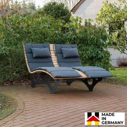HOME DELUXE - Wellenholzliege TAIGA inkl. 2x Auflage- Waldsofa Schwungliege Relaxliege