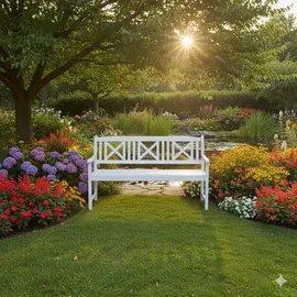 prestige home living outdoor 3-Sitzer Gartenbank 150 x 61 x 89 cm Weiß