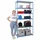 Proregal Schwerlastregal Metall 250x100x30cm blau 6 Fachböden