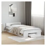 vidaXL Bettgestell 75 x 190 cm Weiß