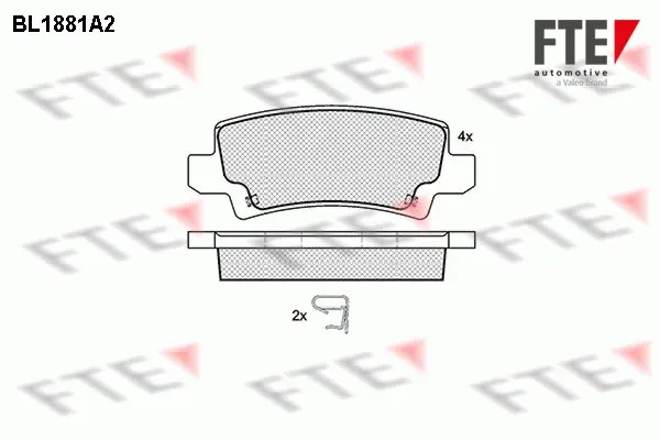 FTE Bremsbelagsatz, Scheibenbremse 9010466 Hinterachse für TOYOTA
