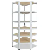 shelfplaza HOME 200x60x30 cm Eckregal in weiß mit 6 Böden und 145 kg Traglast pro Boden