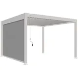 Gardenson Pavillon-Rollo, Weiß, Metall, Textil, 400x235x10 cm, Sonnen- & Sichtschutz, Pavillons & Pergolas