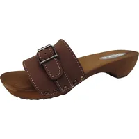Elegeante Holz Clogs - Gr.35, 36, 37, 38, 39, 40, 41, 42 BRAUN - Nubuk Echt Leder - Nubuk (Braun, EU Schuhgrößensystem, Erwachsene, Damen, Numerisch, M, 41) - 41 EU